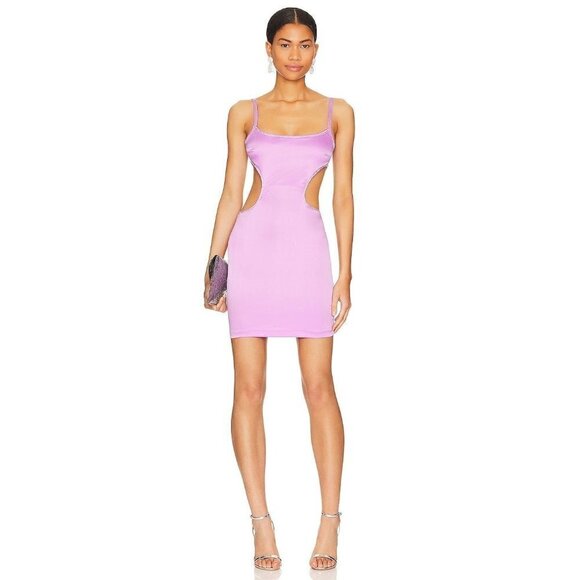OW Collection Elisha Cut out Dress in Purple Medium New Womens Crystals - Picture 3 of 15
